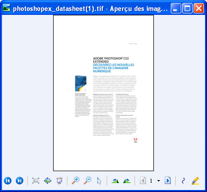 Fichier converti tel qu'il se présente dans Windows Picture ou Fax Viewer.