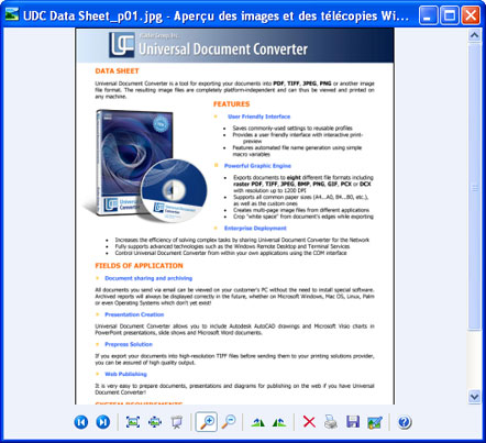 Fichier converti tel qu'il se présente dans Windows Picture ou Fax Viewer.