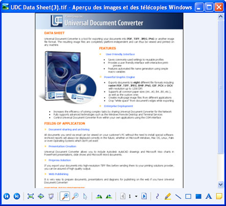 Fichier converti tel qu'il se présente dans Windows Picture ou Fax Viewer.