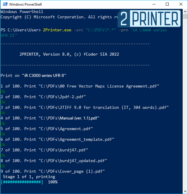 fCoder 2Printer 8.0 – Le programme d'impression en ligne de commande reçoit une mise à jour majeure